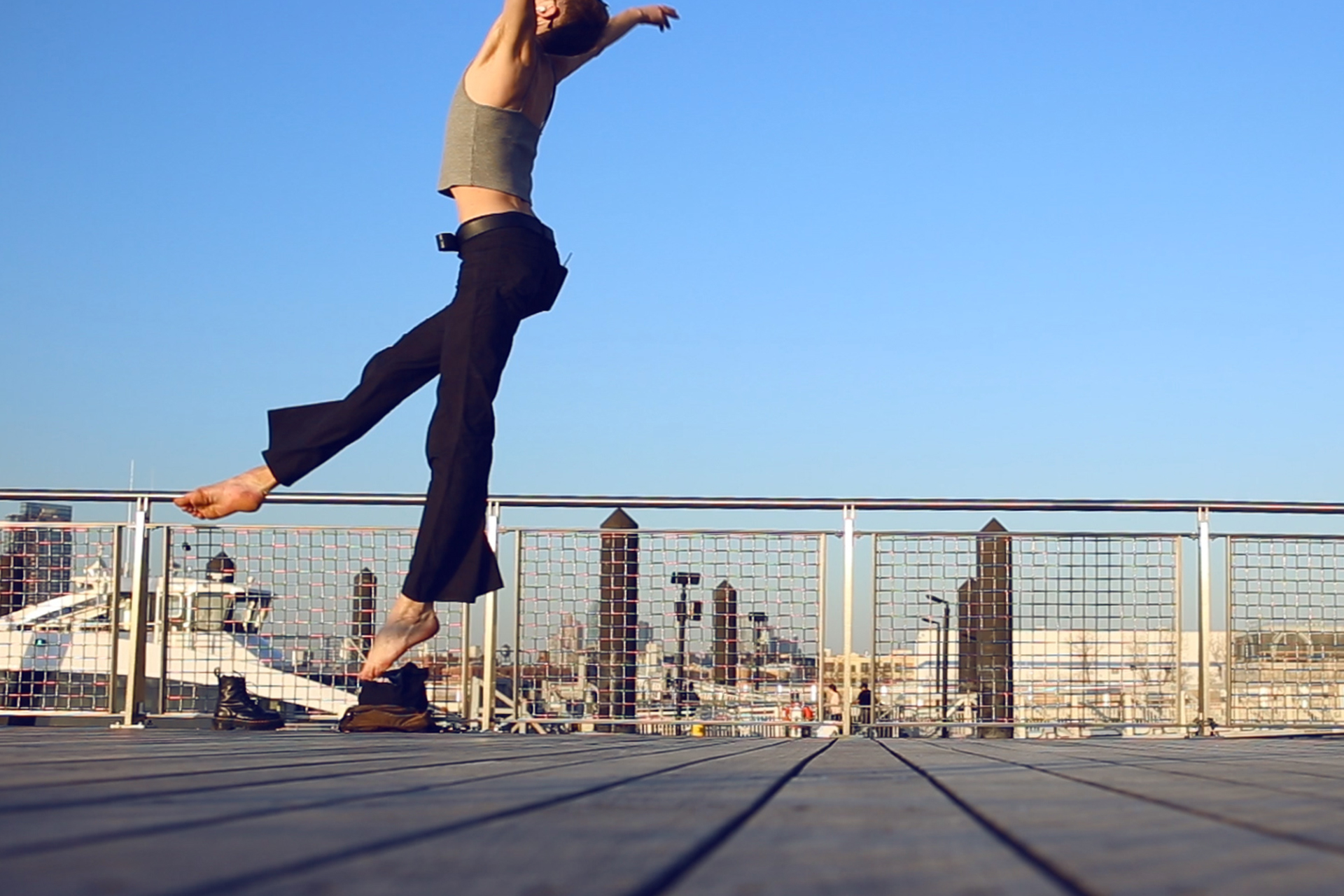 Darwin Stapel in New York City, Dancing, Choreographing on Williamsburg Pier