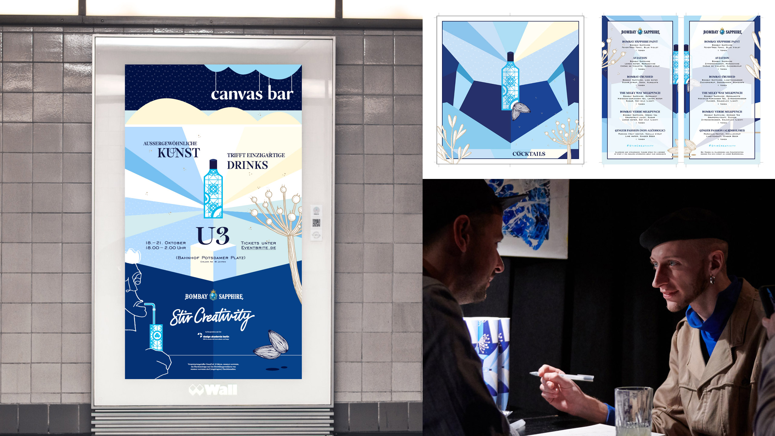 Bombay Sapphire canvas Bar Stir Creativity  Campaign Design 2018-2019