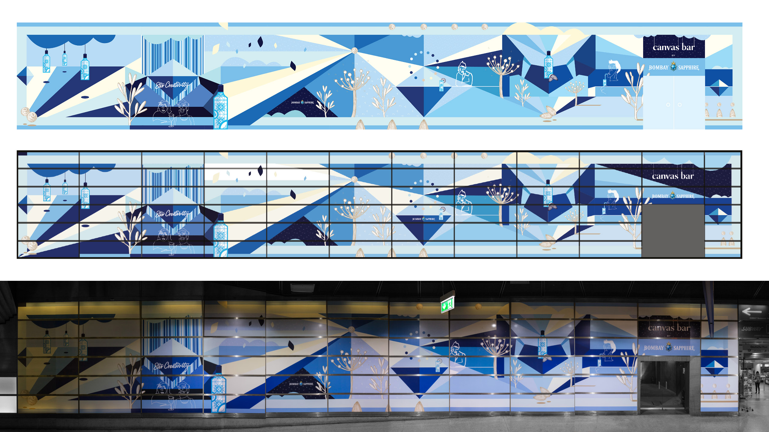 Bombay Sapphire canvas Bar Stir Creativity  Campaign Design 2018-2019